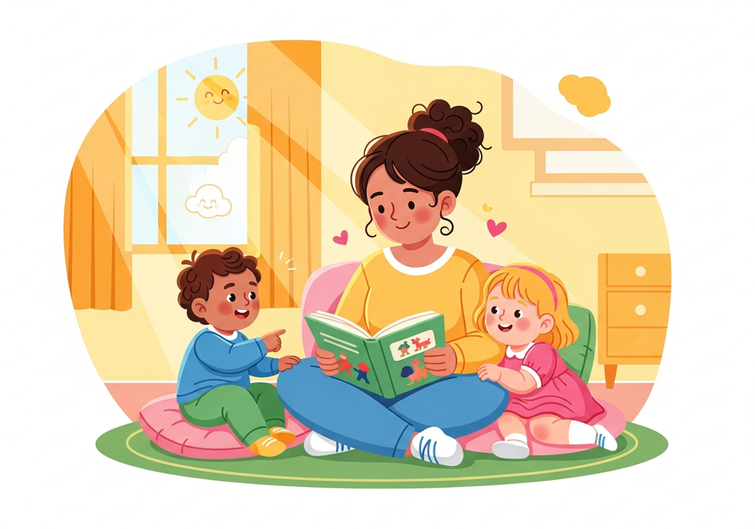 Roelie aan het voorlezen